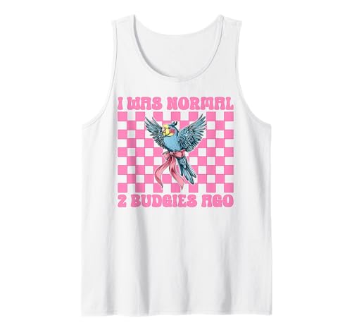 I was Normal 2 Wellensittiche Ago Wellensittich Papagei Mädchen Mama Tank Top von Womens Pink Coquette Bow Budgie Budgerigar Gifts
