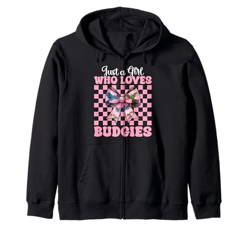 Just A Girl Who Loves Wellensittich Mädchen Wellensittich Papagei Kapuzenjacke Just A Girl Who Loves Wellensittich Mädchen Wellensittich Papagei Kapuzenjacke von Womens Pink Coquette Bow Budgie Budgerigar Gifts