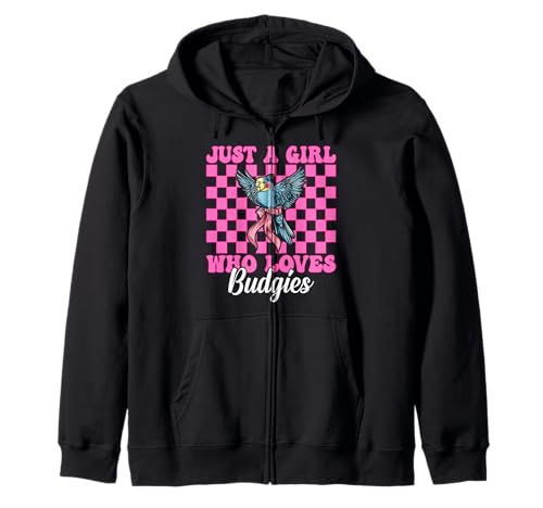 Just A Girl Who Loves Wellensittich Mädchen Wellensittich Papagei Kapuzenjacke Just A Girl Who Loves Wellensittich Mädchen Wellensittich Papagei Kapuzenjacke von Womens Pink Coquette Bow Budgie Budgerigar Gifts