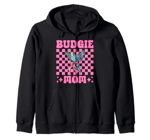 Wellensittich Mama Wellensittich Papagei Muttertag Kokette Schleife Kapuzenjacke Wellensittich Mama Wellensittich Papagei Muttertag Kokette Schleife Kapuzenjacke von Womens Pink Coquette Bow Budgie Budgerigar Gifts