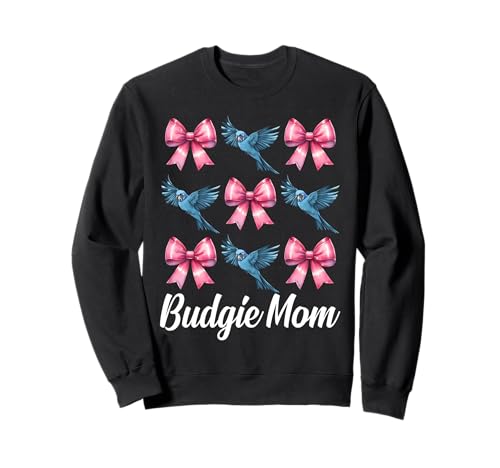Wellensittich Mama Wellensittich Papagei Muttertag Kokette Schleife Sweatshirt Wellensittich Mama Wellensittich Papagei Muttertag Kokette Schleife Sweatshirt von Womens Pink Coquette Bow Budgie Budgerigar Gifts