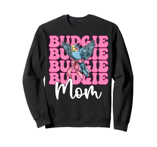 Wellensittich Mama Wellensittich Papagei Muttertag Kokette Schleife Sweatshirt Wellensittich Mama Wellensittich Papagei Muttertag Kokette Schleife Sweatshirt von Womens Pink Coquette Bow Budgie Budgerigar Gifts