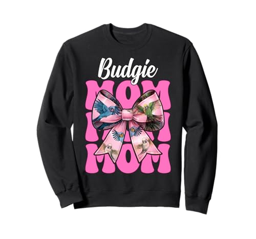 Wellensittich Mama Wellensittich Papagei Muttertag Kokette Schleife Sweatshirt Wellensittich Mama Wellensittich Papagei Muttertag Kokette Schleife Sweatshirt von Womens Pink Coquette Bow Budgie Budgerigar Gifts
