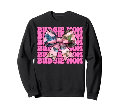 Wellensittich Mama Wellensittich Papagei Muttertag Kokette Schleife Sweatshirt Wellensittich Mama Wellensittich Papagei Muttertag Kokette Schleife Sweatshirt von Womens Pink Coquette Bow Budgie Budgerigar Gifts