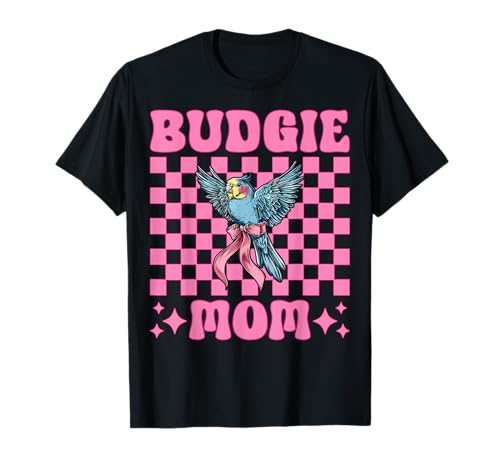 Wellensittich Mama Wellensittich Papagei Muttertag Kokette Schleife T-Shirt Wellensittich Mama Wellensittich Papagei Muttertag Kokette Schleife T-Shirt von Womens Pink Coquette Bow Budgie Budgerigar Gifts