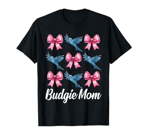 Wellensittich Mama Wellensittich Papagei Muttertag Kokette Schleife T-Shirt Wellensittich Mama Wellensittich Papagei Muttertag Kokette Schleife T-Shirt von Womens Pink Coquette Bow Budgie Budgerigar Gifts