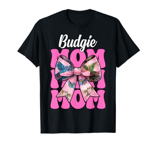 Wellensittich Mama Wellensittich Papagei Muttertag Kokette Schleife T-Shirt Wellensittich Mama Wellensittich Papagei Muttertag Kokette Schleife T-Shirt von Womens Pink Coquette Bow Budgie Budgerigar Gifts