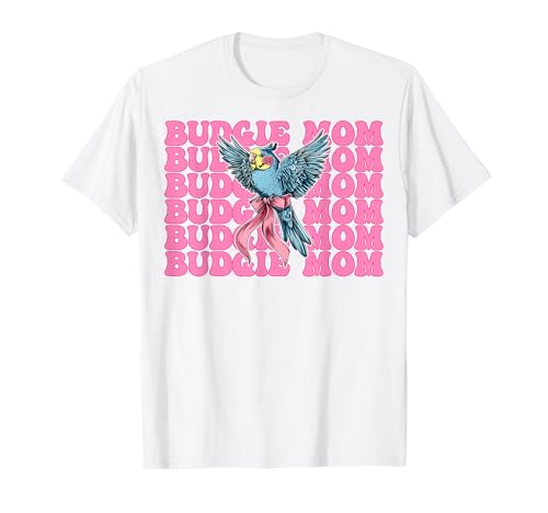 Wellensittich Mama Wellensittich Papagei Muttertag Kokette Schleife T-Shirt Wellensittich Mama Wellensittich Papagei Muttertag Kokette Schleife T-Shirt von Womens Pink Coquette Bow Budgie Budgerigar Gifts