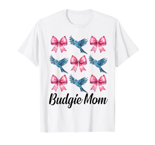Wellensittich Mama Wellensittich Papagei Muttertag Kokette Schleife T-Shirt Wellensittich Mama Wellensittich Papagei Muttertag Kokette Schleife T-Shirt von Womens Pink Coquette Bow Budgie Budgerigar Gifts