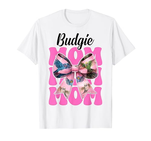 Wellensittich Mama Wellensittich Papagei Muttertag Kokette Schleife T-Shirt Wellensittich Mama Wellensittich Papagei Muttertag Kokette Schleife T-Shirt von Womens Pink Coquette Bow Budgie Budgerigar Gifts
