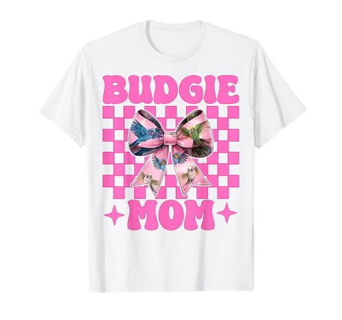 Wellensittich Mama Wellensittich Papagei Muttertag Kokette Schleife T-Shirt Wellensittich Mama Wellensittich Papagei Muttertag Kokette Schleife T-Shirt von Womens Pink Coquette Bow Budgie Budgerigar Gifts