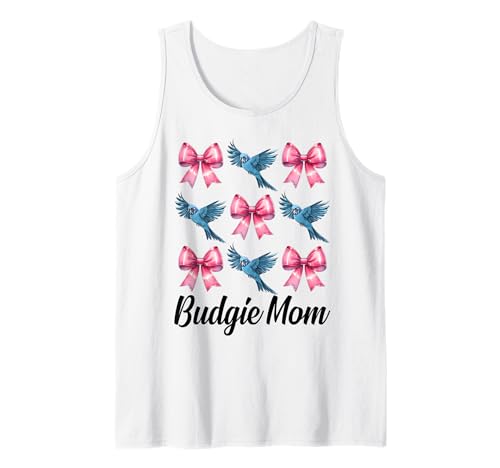 Wellensittich Mama Wellensittich Papagei Muttertag Kokette Schleife Tank Top Wellensittich Mama Wellensittich Papagei Muttertag Kokette Schleife Tank Top von Womens Pink Coquette Bow Budgie Budgerigar Gifts