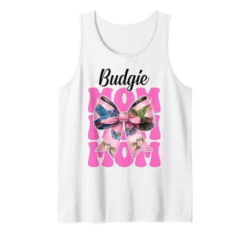 Wellensittich Mama Wellensittich Papagei Muttertag Kokette Schleife Tank Top Wellensittich Mama Wellensittich Papagei Muttertag Kokette Schleife Tank Top von Womens Pink Coquette Bow Budgie Budgerigar Gifts