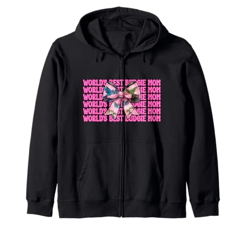 World's Best Wellensittich Mama Wellensittich Papagei Muttertag Kapuzenjacke World's Best Wellensittich Mama Wellensittich Papagei Muttertag Kapuzenjacke von Womens Pink Coquette Bow Budgie Budgerigar Gifts