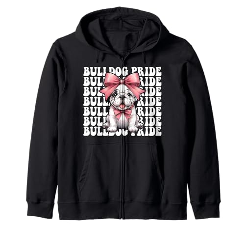 Bulldog Pride Kokettenbogen für Mädchen, Bulldogge, Mama Kapuzenjacke Bulldog Pride Kokettenbogen für Mädchen, Bulldogge, Mama Kapuzenjacke von Womens Pink Coquette Bow Bulldog Dog Gifts