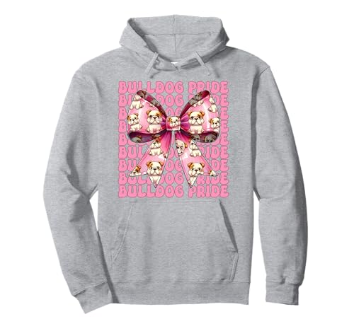 Bulldog Pride Kokettenbogen für Mädchen, Bulldogge, Mama Pullover Hoodie Bulldog Pride Kokettenbogen für Mädchen, Bulldogge, Mama Pullover Hoodie von Womens Pink Coquette Bow Bulldog Dog Gifts
