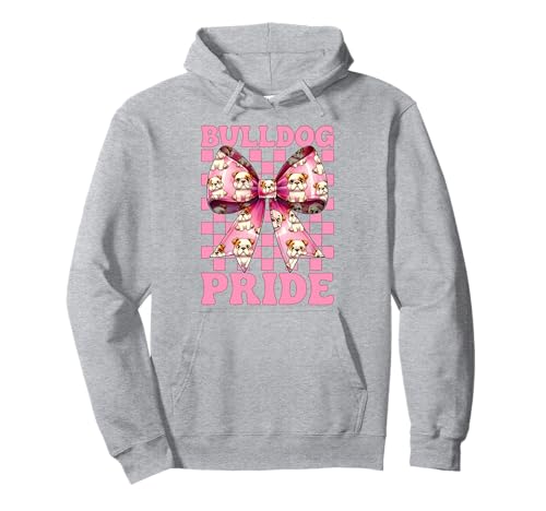 Bulldog Pride Kokettenbogen für Mädchen, Bulldogge, Mama Pullover Hoodie Bulldog Pride Kokettenbogen für Mädchen, Bulldogge, Mama Pullover Hoodie von Womens Pink Coquette Bow Bulldog Dog Gifts