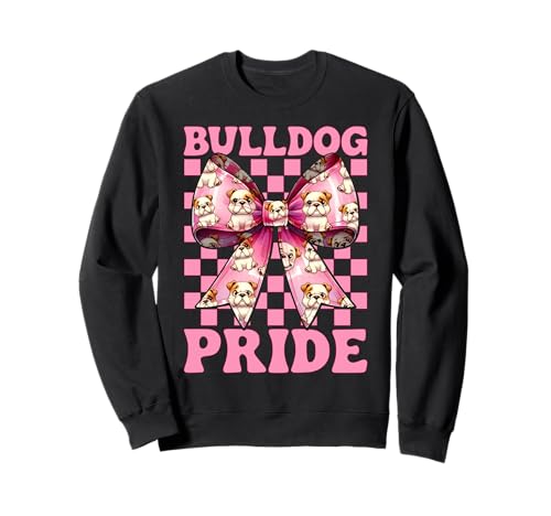 Bulldog Pride Kokettenbogen für Mädchen, Bulldogge, Mama Sweatshirt Bulldog Pride Kokettenbogen für Mädchen, Bulldogge, Mama Sweatshirt von Womens Pink Coquette Bow Bulldog Dog Gifts