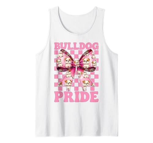 Bulldog Pride Kokettenbogen für Mädchen, Bulldogge, Mama Tank Top Bulldog Pride Kokettenbogen für Mädchen, Bulldogge, Mama Tank Top von Womens Pink Coquette Bow Bulldog Dog Gifts