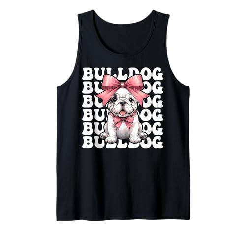 Bulldogge Hund Mädchen Bulldogge Mama Kokette Schleife Tank Top Bulldogge Hund Mädchen Bulldogge Mama Kokette Schleife Tank Top von Womens Pink Coquette Bow Bulldog Dog Gifts