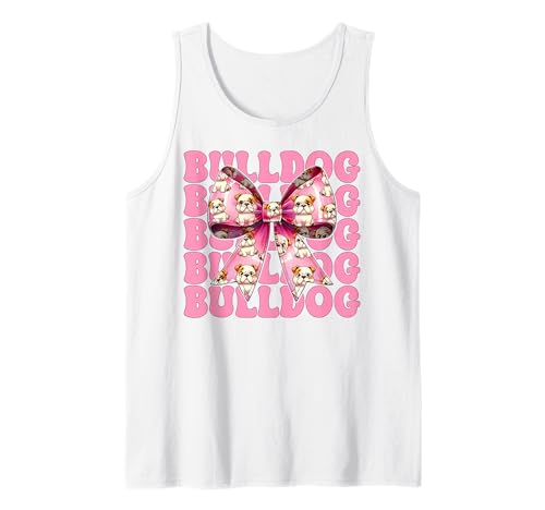Bulldogge Hund Mädchen Bulldogge Mama Kokette Schleife Tank Top Bulldogge Hund Mädchen Bulldogge Mama Kokette Schleife Tank Top von Womens Pink Coquette Bow Bulldog Dog Gifts