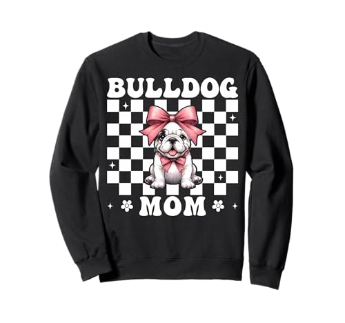 Bulldogge Mama Bulldogge Mama Hund Muttertag Kokette Sweatshirt von Womens Pink Coquette Bow Bulldog Dog Gifts
