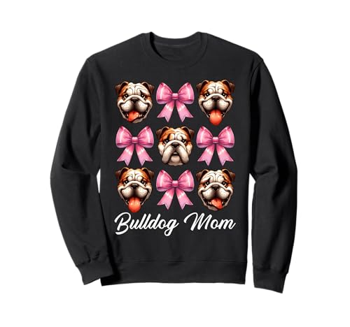 Bulldogge Mama Bulldogge Mama Hund Muttertag Kokette Sweatshirt Bulldogge Mama Bulldogge Mama Hund Muttertag Kokette Sweatshirt von Womens Pink Coquette Bow Bulldog Dog Gifts