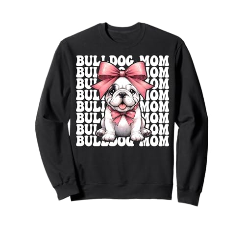 Bulldogge Mama Bulldogge Mama Hund Muttertag Kokette Sweatshirt von Womens Pink Coquette Bow Bulldog Dog Gifts