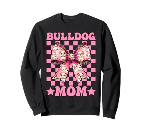 Bulldogge Mama Bulldogge Mama Hund Muttertag Kokette Sweatshirt Bulldogge Mama Bulldogge Mama Hund Muttertag Kokette Sweatshirt von Womens Pink Coquette Bow Bulldog Dog Gifts