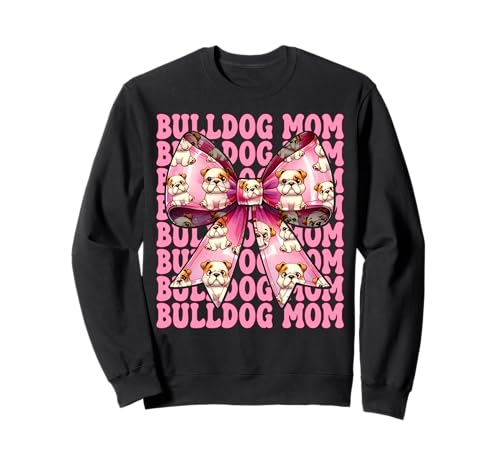 Bulldogge Mama Bulldogge Mama Hund Muttertag Kokette Sweatshirt Bulldogge Mama Bulldogge Mama Hund Muttertag Kokette Sweatshirt von Womens Pink Coquette Bow Bulldog Dog Gifts