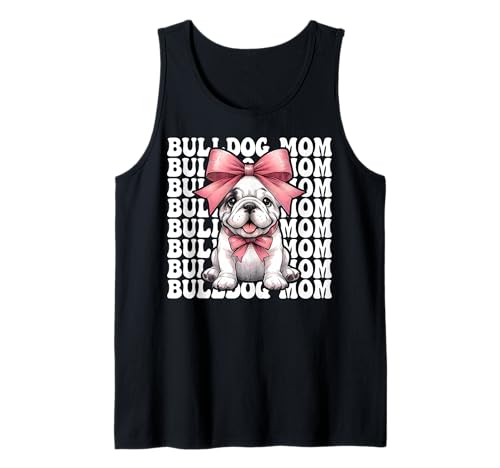 Bulldogge Mama Bulldogge Mama Hund Muttertag Kokette Tank Top von Womens Pink Coquette Bow Bulldog Dog Gifts