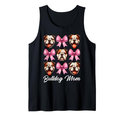 Bulldogge Mama Bulldogge Mama Hund Muttertag Kokette Tank Top von Womens Pink Coquette Bow Bulldog Dog Gifts