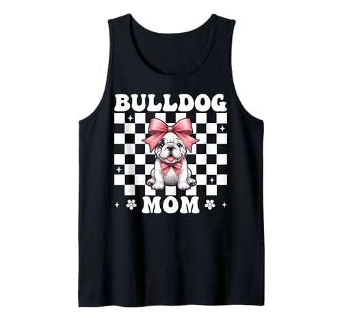 Bulldogge Mama Bulldogge Mama Hund Muttertag Kokette Tank Top von Womens Pink Coquette Bow Bulldog Dog Gifts