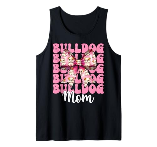 Bulldogge Mama Bulldogge Mama Hund Muttertag Kokette Tank Top von Womens Pink Coquette Bow Bulldog Dog Gifts