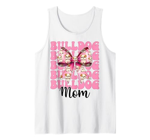 Bulldogge Mama Bulldogge Mama Hund Muttertag Kokette Tank Top von Womens Pink Coquette Bow Bulldog Dog Gifts