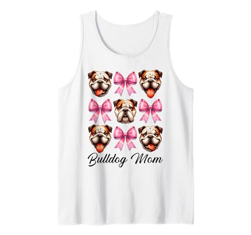 Bulldogge Mama Bulldogge Mama Hund Muttertag Kokette Tank Top von Womens Pink Coquette Bow Bulldog Dog Gifts