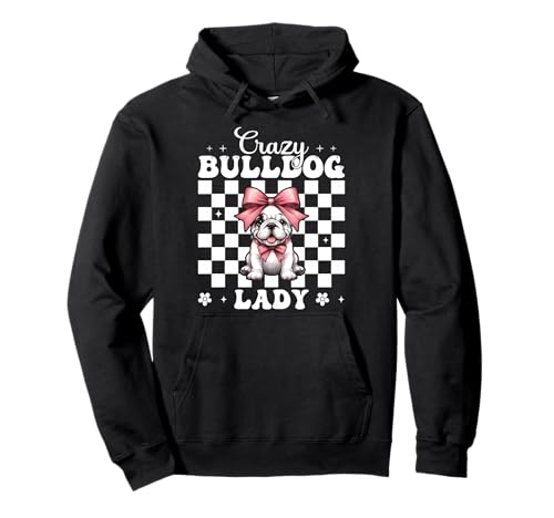 Crazy Bulldog Lady Dog Girl Bulldogge Mama Kokette Bogen Pullover Hoodie Crazy Bulldog Lady Dog Girl Bulldogge Mama Kokette Bogen Pullover Hoodie von Womens Pink Coquette Bow Bulldog Dog Gifts