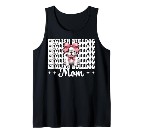 Englische Bulldogge Mama Bulldogge Mama Hund Muttertag Kokette Tank Top von Womens Pink Coquette Bow Bulldog Dog Gifts