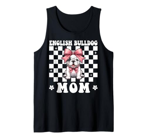 Englische Bulldogge Mama Bulldogge Mama Hund Muttertag Kokette Tank Top von Womens Pink Coquette Bow Bulldog Dog Gifts