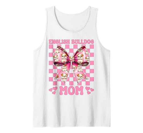 Englische Bulldogge Mama Bulldogge Mama Hund Muttertag Kokette Tank Top von Womens Pink Coquette Bow Bulldog Dog Gifts