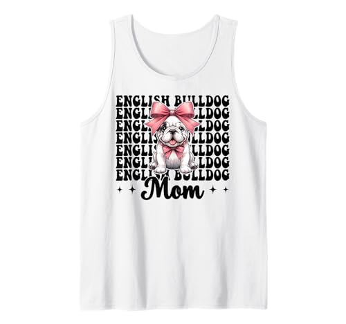 Englische Bulldogge Mama Bulldogge Mama Hund Muttertag Kokette Tank Top von Womens Pink Coquette Bow Bulldog Dog Gifts
