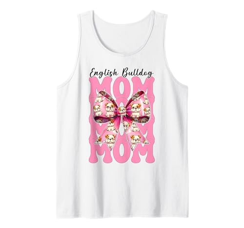 Englische Bulldogge Mama Bulldogge Mama Hund Muttertag Kokette Tank Top von Womens Pink Coquette Bow Bulldog Dog Gifts