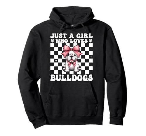 Just A Girl Who Loves Bulldogge Bulldog Kokette Schleife Pullover Hoodie Just A Girl Who Loves Bulldogge Bulldog Kokette Schleife Pullover Hoodie von Womens Pink Coquette Bow Bulldog Dog Gifts