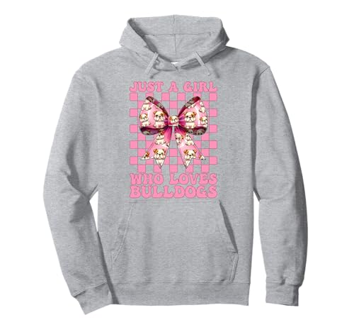 Just A Girl Who Loves Bulldogge Bulldog Kokette Schleife Pullover Hoodie Just A Girl Who Loves Bulldogge Bulldog Kokette Schleife Pullover Hoodie von Womens Pink Coquette Bow Bulldog Dog Gifts