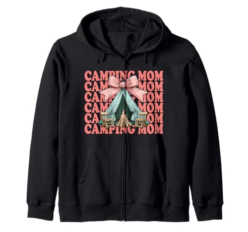 Camping Mama Camping Mama Camper Camp Muttertag Kokette Kapuzenjacke Camping Mama Camping Mama Camper Camp Muttertag Kokette Kapuzenjacke von Womens Pink Coquette Bow Camping Camper Camp Gifts