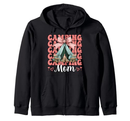 Camping Mama Camping Mama Camper Camp Muttertag Kokette Kapuzenjacke Camping Mama Camping Mama Camper Camp Muttertag Kokette Kapuzenjacke von Womens Pink Coquette Bow Camping Camper Camp Gifts
