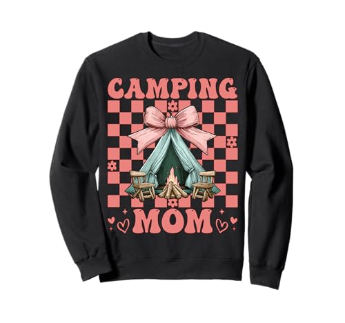 Camping Mama Camping Mama Camper Camp Muttertag Kokette Sweatshirt Camping Mama Camping Mama Camper Camp Muttertag Kokette Sweatshirt von Womens Pink Coquette Bow Camping Camper Camp Gifts