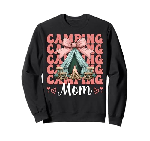 Camping Mama Camping Mama Camper Camp Muttertag Kokette Sweatshirt Camping Mama Camping Mama Camper Camp Muttertag Kokette Sweatshirt von Womens Pink Coquette Bow Camping Camper Camp Gifts