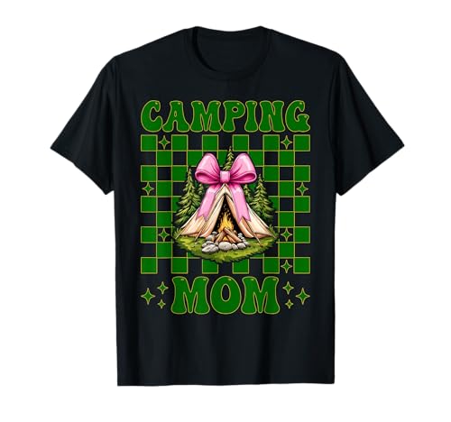Camping Mama Camping Mama Camper Camp Muttertag Kokette T-Shirt Camping Mama Camping Mama Camper Camp Muttertag Kokette T-Shirt von Womens Pink Coquette Bow Camping Camper Camp Gifts