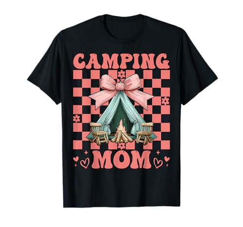 Camping Mama Camping Mama Camper Camp Muttertag Kokette T-Shirt Camping Mama Camping Mama Camper Camp Muttertag Kokette T-Shirt von Womens Pink Coquette Bow Camping Camper Camp Gifts
